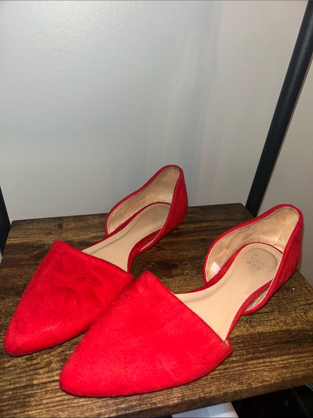 a new day Red Pointed D'Orsay Flats